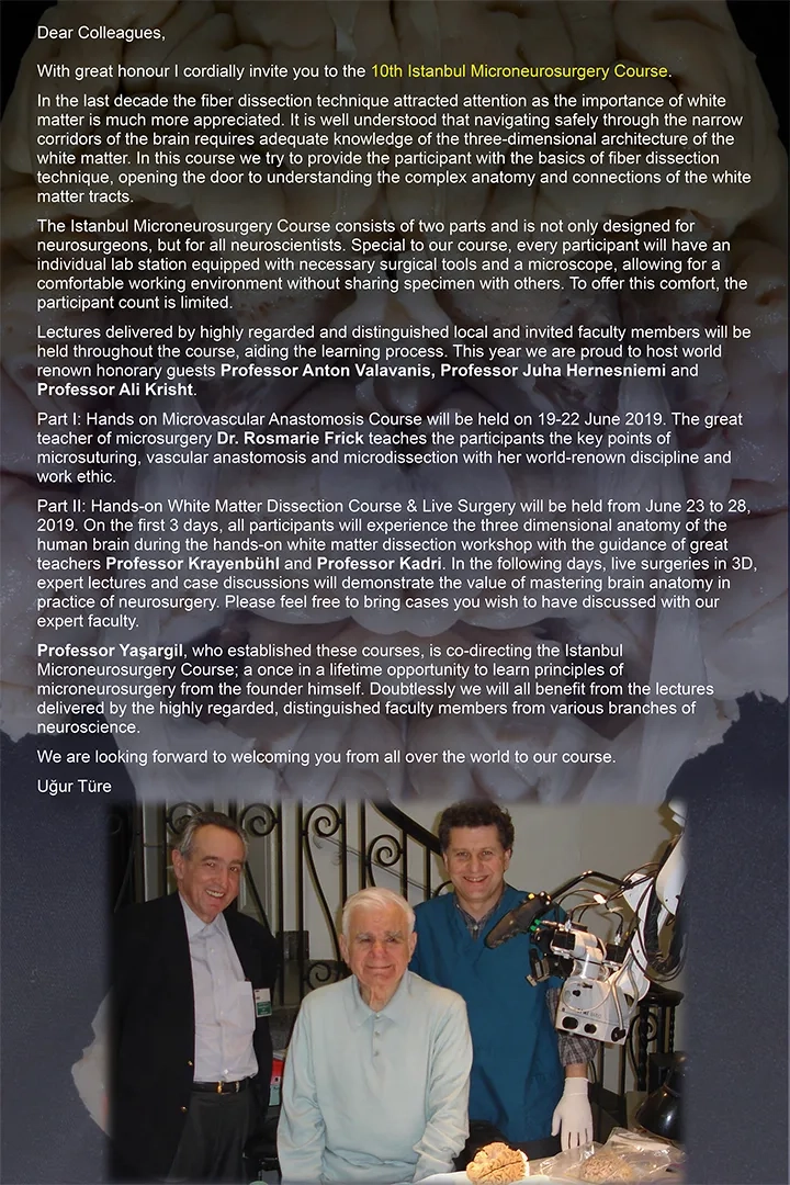 10th Istanbul Yasargil Microneurosurgery Course