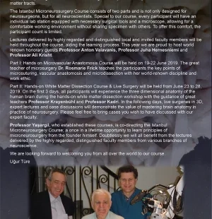 10th Istanbul Yasargil Microneurosurgery Course