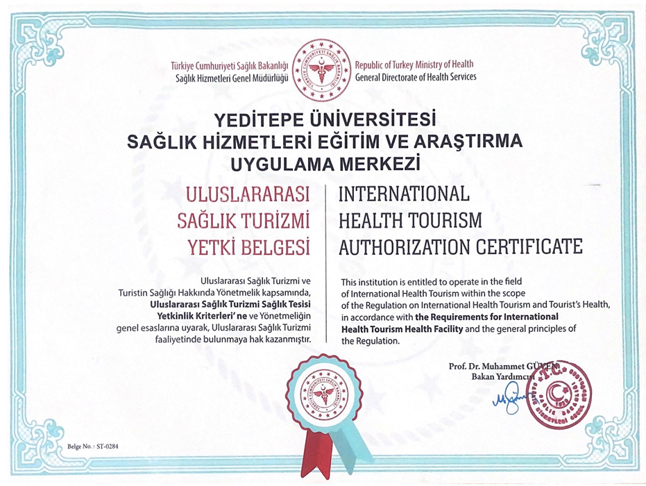 Uluslararası Sağlık Turizmi Yetki Belgesi